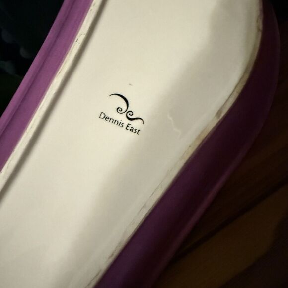 Serving Dish  Dennis East Flip Flop Chip &Dip Serving Dish Flower Design Ceramic - Picture 2 of 3